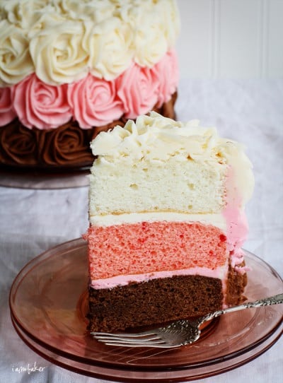 Neapolitan Rosette Cake