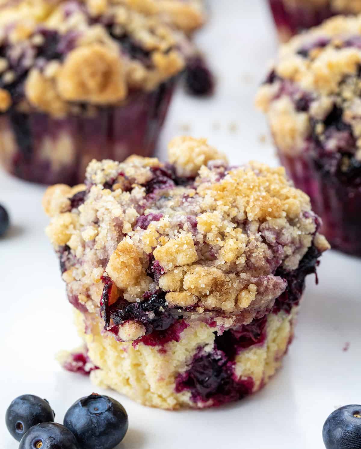 Close up of a Blueberry Muffin.