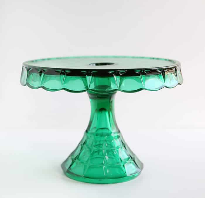 Green Glass Cake Stand