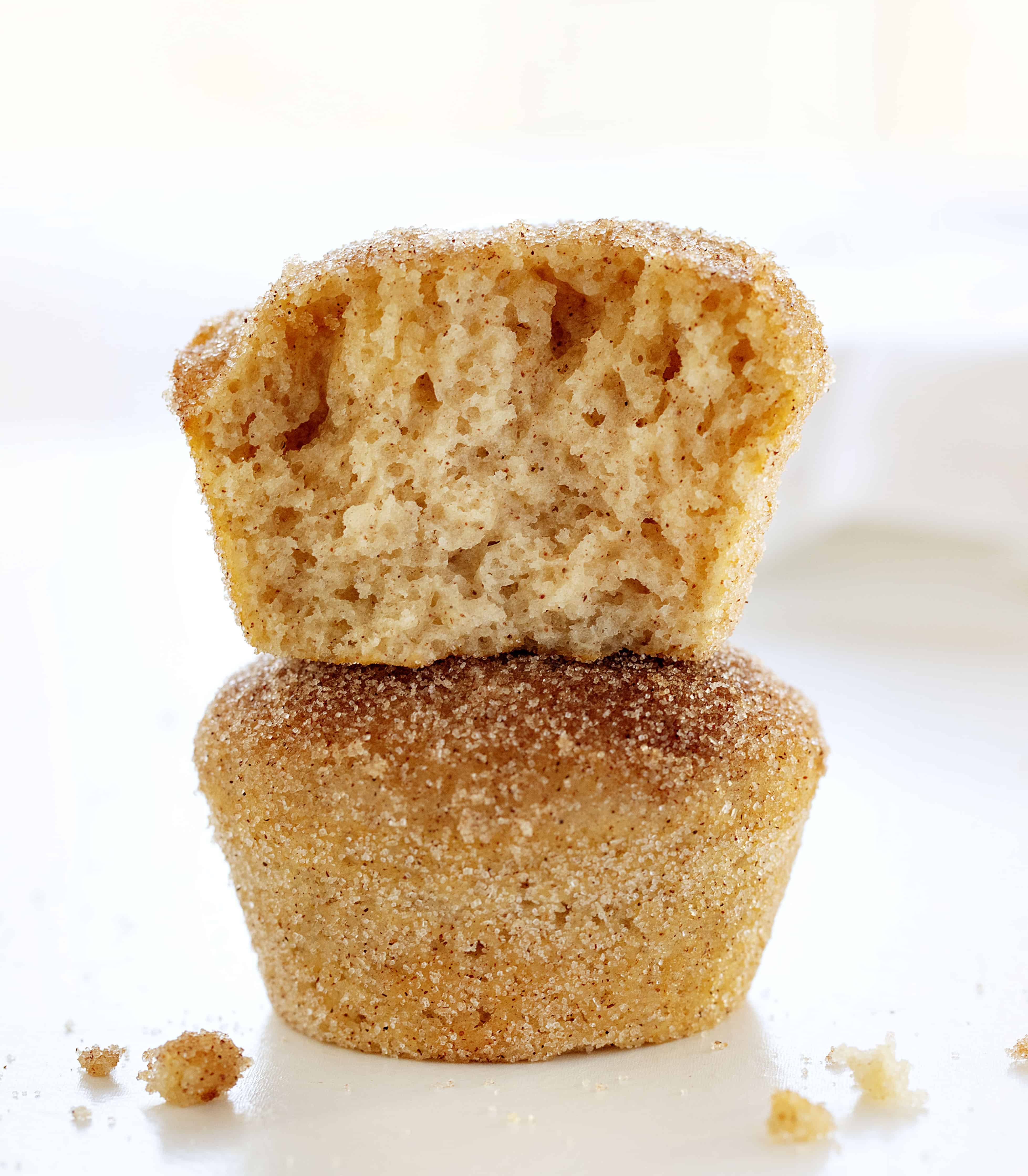 Cinnamon Sugar Donut Muffins Stacked