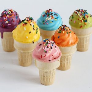 Chocolate Dipped Cupcake Ice Cream Cone with Sprinkles!