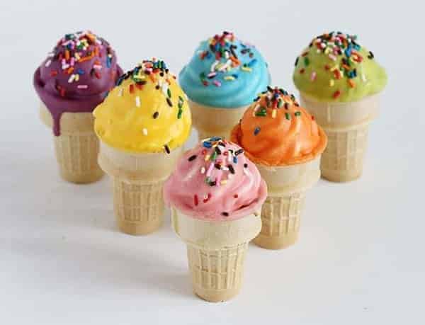 Chocolate Dipped Cupcake Ice Cream Cone with Sprinkles!