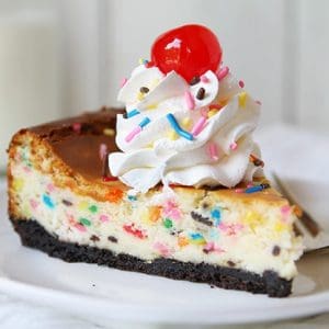 White Chocolate Confetti Cheesecake!