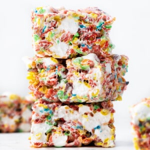 Stack of Fruity Pebbles Treats.