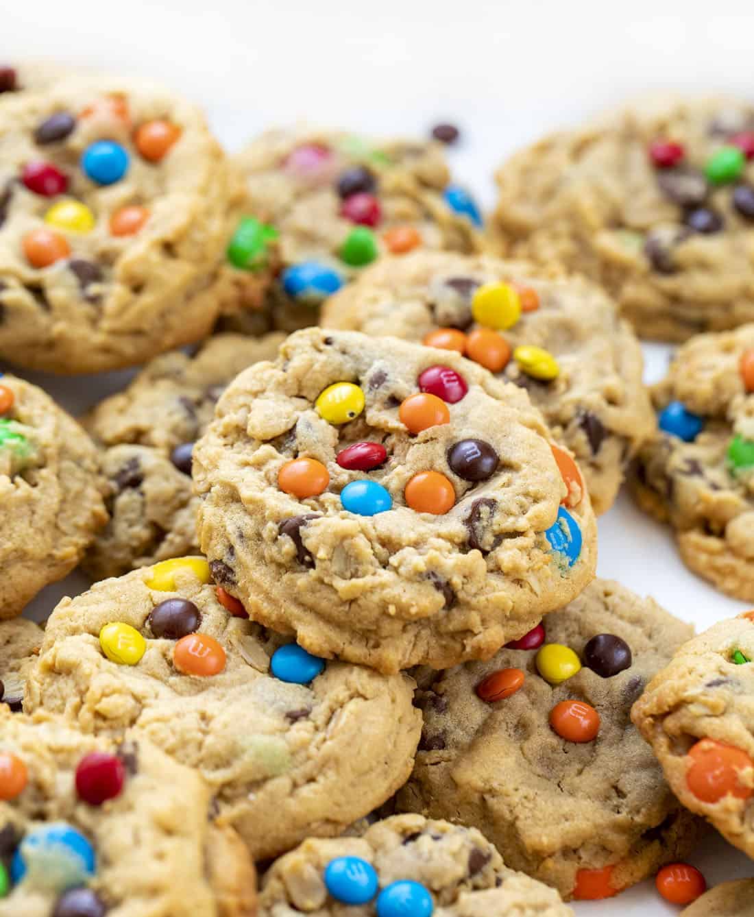 Stacked Soft Batch Monster Cookies