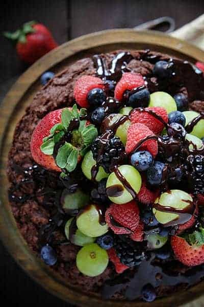 Skinny Chocolate Naked Cake with Fresh Fruit!